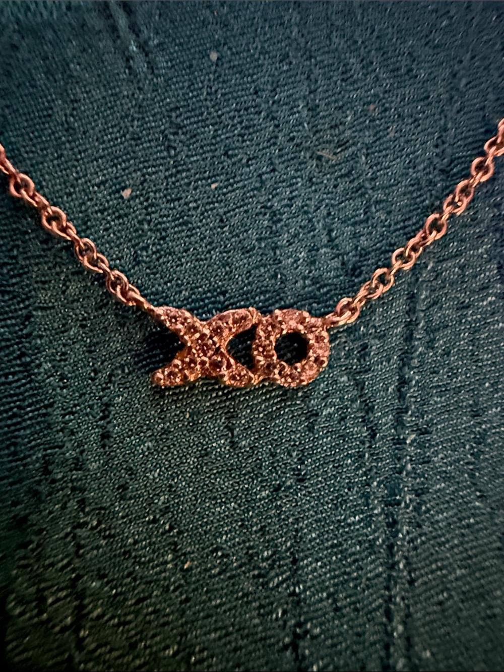 Sterling silver and CZ XO Pendant Necklace - Women's Jewelry